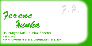 ferenc hunka business card